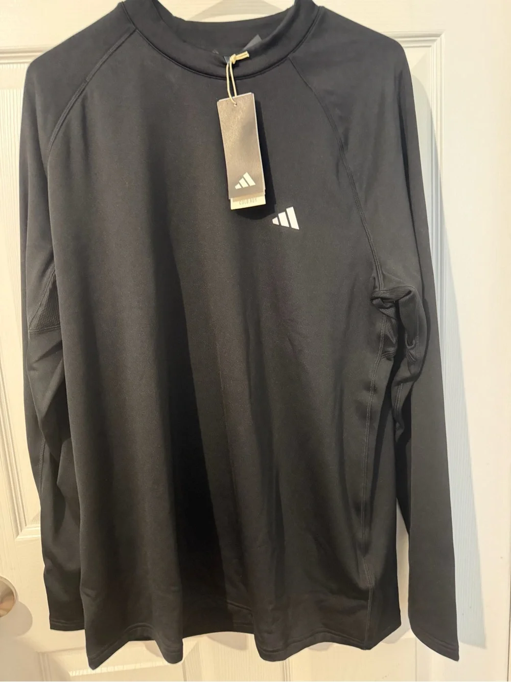 adidas Black Long-Sleeve Athletic Top with Logo